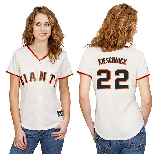 Roger Kieschnick #22 mlb Jersey-San Francisco Giants Women's Authentic Home White Cool Base Baseball Jersey